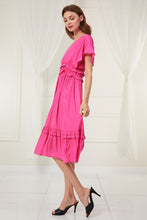 Load image into Gallery viewer, L Love Solid Color Frilled Dress in Hot Pink Dress L Love   
