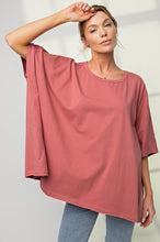 Load image into Gallery viewer, Easel Cotton Jersey Oversized Boxy Tunic in Marsala Top Easel   
