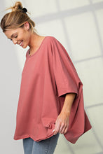 Load image into Gallery viewer, Easel Cotton Jersey Oversized Boxy Tunic in Marsala Top Easel   
