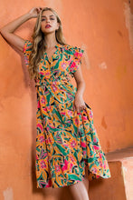 Load image into Gallery viewer, Smocked Detail Floral Maxi Dress in Green Dress THML   
