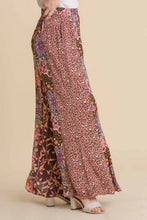 Load image into Gallery viewer, Umgee Mixed Print Ruffle Pants in Dusty Plum Mix Pants Umgee   

