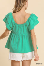 Load image into Gallery viewer, Umgee Emerald Smocked Poplin Top Shirts &amp; Tops Umgee   

