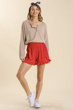 Load image into Gallery viewer, Umgee Red Ruffled Shorts with Polka Dot Details Shorts Umgee   
