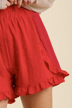 Load image into Gallery viewer, Umgee Red Ruffled Shorts with Polka Dot Details Shorts Umgee   
