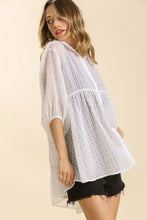 Load image into Gallery viewer, Umgee Sheer Polka Dot Tunic Top in Ivory Shirts &amp; Tops Umgee   
