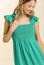 Load image into Gallery viewer, Umgee Emerald Green Maxi Dress with Ruffled Straps Dresses Umgee   
