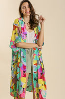Umgee Emerald Floral Print Kimono Kimonos Umgee   