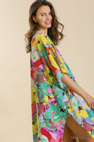 Umgee Emerald Floral Print Kimono Kimonos Umgee   