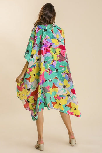 Umgee Emerald Floral Print Kimono Kimonos Umgee   