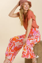 Load image into Gallery viewer, Umgee Floral Print Pants in Hot Coral Mix Pants Umgee   
