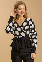 Load image into Gallery viewer, Umgee Heart Sweater in Black Top Umgee   
