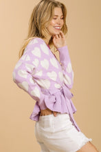 Load image into Gallery viewer, Umgee Heart Sweater in Lilac Top Umgee   
