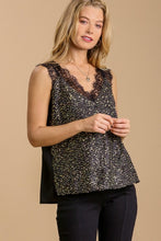 Load image into Gallery viewer, Umgee Sequin and Lace Top in Black Top Umgee   
