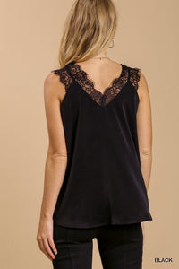 Umgee Sequin and Lace Top in Black Top Umgee   