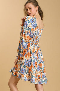 Umgee Floral Print Dress in Champagne Mix Dresses Umgee   