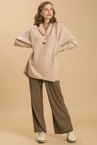 Umgee Cowl Neck Loose Fit Sweater in Sand Sweaters Umgee   