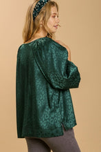 Load image into Gallery viewer, Umgee Animal Print Satin Top in Forest Green FINAL SALE Shirts &amp; Tops Umgee   

