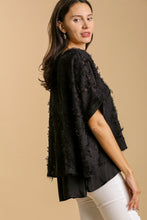 Load image into Gallery viewer, Umgee Layered Top with Fringe Details in Black Shirts &amp; Tops Umgee   
