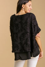 Load image into Gallery viewer, Umgee Layered Top with Fringe Details in Black Shirts &amp; Tops Umgee   
