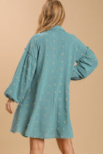 Load image into Gallery viewer, Umgee Dress with Polka Dot Textured Detail in Dusty Mint Dresses Umgee   
