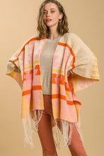Load image into Gallery viewer, Umgee Cream Shawl Cardigan with Bright Aztec Pattern Shawl Umgee   
