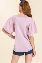 Load image into Gallery viewer, Umgee Round Neck Top with Wide Sleeves in Lavender Top Umgee   
