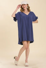Load image into Gallery viewer, Umgee V-Neck Ruffle Sleeve Dress in Midnight Dress Umgee   
