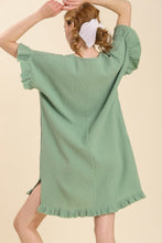 Load image into Gallery viewer, Umgee V-Neck Ruffle Sleeve Dress in Mint Dress Umgee   
