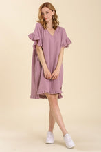 Load image into Gallery viewer, Umgee V-Neck Ruffle Sleeve Dress in Purple Haze Dress Umgee   

