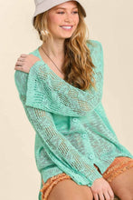 Load image into Gallery viewer, Umgee Lightweight Cardigan in Mint Sweaters Umgee   
