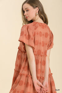 Umgee Polka Dot Tiered Dress in Clay Dress Umgee   