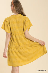 Umgee Polka Dot Tiered Dress in Goldenrod Dress Umgee   