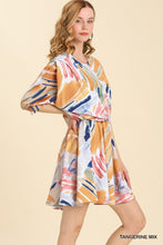 Load image into Gallery viewer, Umgee Abstract Print 3/4 Sleeve Dress in Tangerine Mix Dress Umgee   
