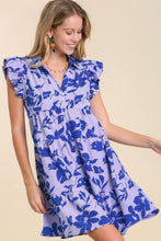 Load image into Gallery viewer, Umgee Floral Print Collar Tiered Dress in Lavender Dress Umgee   
