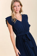 Load image into Gallery viewer, Umgee Navy Pleated Maxi Dress Dress Umgee   
