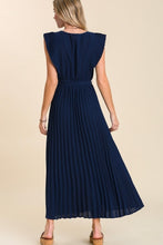 Load image into Gallery viewer, Umgee Navy Pleated Maxi Dress Dress Umgee   
