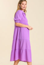 Load image into Gallery viewer, Umgee Collared Tiered Midi Dress in Lavender ON ORDER Dress Umgee   
