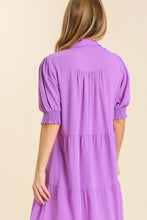 Load image into Gallery viewer, Umgee Collared Tiered Midi Dress in Lavender ON ORDER Dress Umgee   
