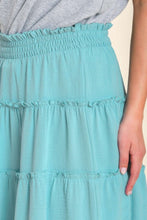 Load image into Gallery viewer, Umgee Solid Tiered Maxi Skirt in Sky Blue-FINAL SALE Skirt Umgee   
