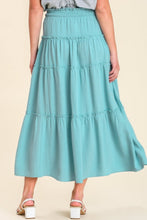 Load image into Gallery viewer, Umgee Solid Tiered Maxi Skirt in Sky Blue-FINAL SALE Skirt Umgee   
