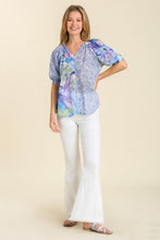 Load image into Gallery viewer, Umgee Mixed Print Floral Top in Blue FINAL SALE Top Umgee   
