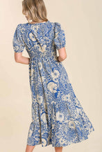 Load image into Gallery viewer, Umgee Abstract Floral Print Maxi Dress in Blue Mix Dress Umgee   
