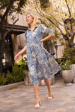 Load image into Gallery viewer, Umgee Printed Midi Dress in Blue Dress Umgee   
