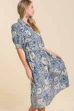 Load image into Gallery viewer, Umgee Printed Midi Dress in Blue Dress Umgee   
