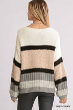 Load image into Gallery viewer, Umgee Multicolor Mixed Fabric Pullover Sweater in Grey/Taupe FINAL SALE Top Umgee   
