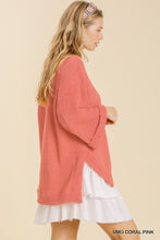 Load image into Gallery viewer, Umgee Waffle Knit Top in Coral Pink Top Umgee   

