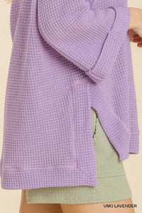 Umgee Waffle Knit Top in Lavender Top Umgee   