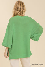 Load image into Gallery viewer, Umgee Waffle Knit Top in Mint Green Top Umgee   
