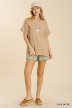 Load image into Gallery viewer, Umgee Linen Blend Pocket Top in Cafe Latte Top Umgee   
