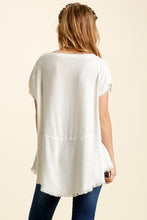 Load image into Gallery viewer, Umgee Linen Frayed Top in Off White Shirts &amp; Tops Umgee   
